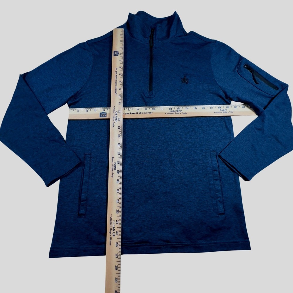 Rugby University Men's 1/4 Zip Pullover Extreme Stretch Marled Blue Shirt Small - Picture 7 of 8